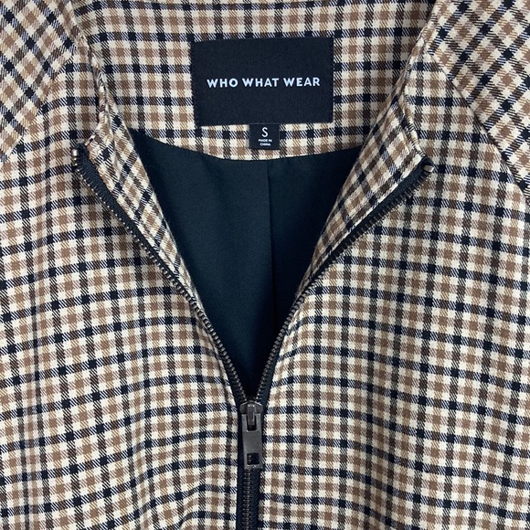 Who What Wear Houndstooth Bomber Jacket - Picture 5 of 13